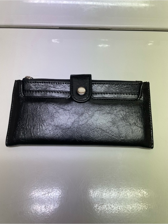 Handbags - Classic Black Women's Long Wallet with Snap Closure